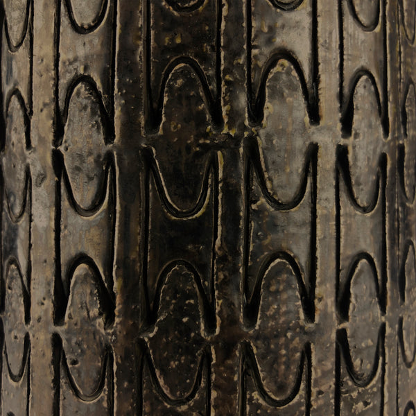 Bitossi incised<br>brown/metal lamp - Pulper & Cobbs